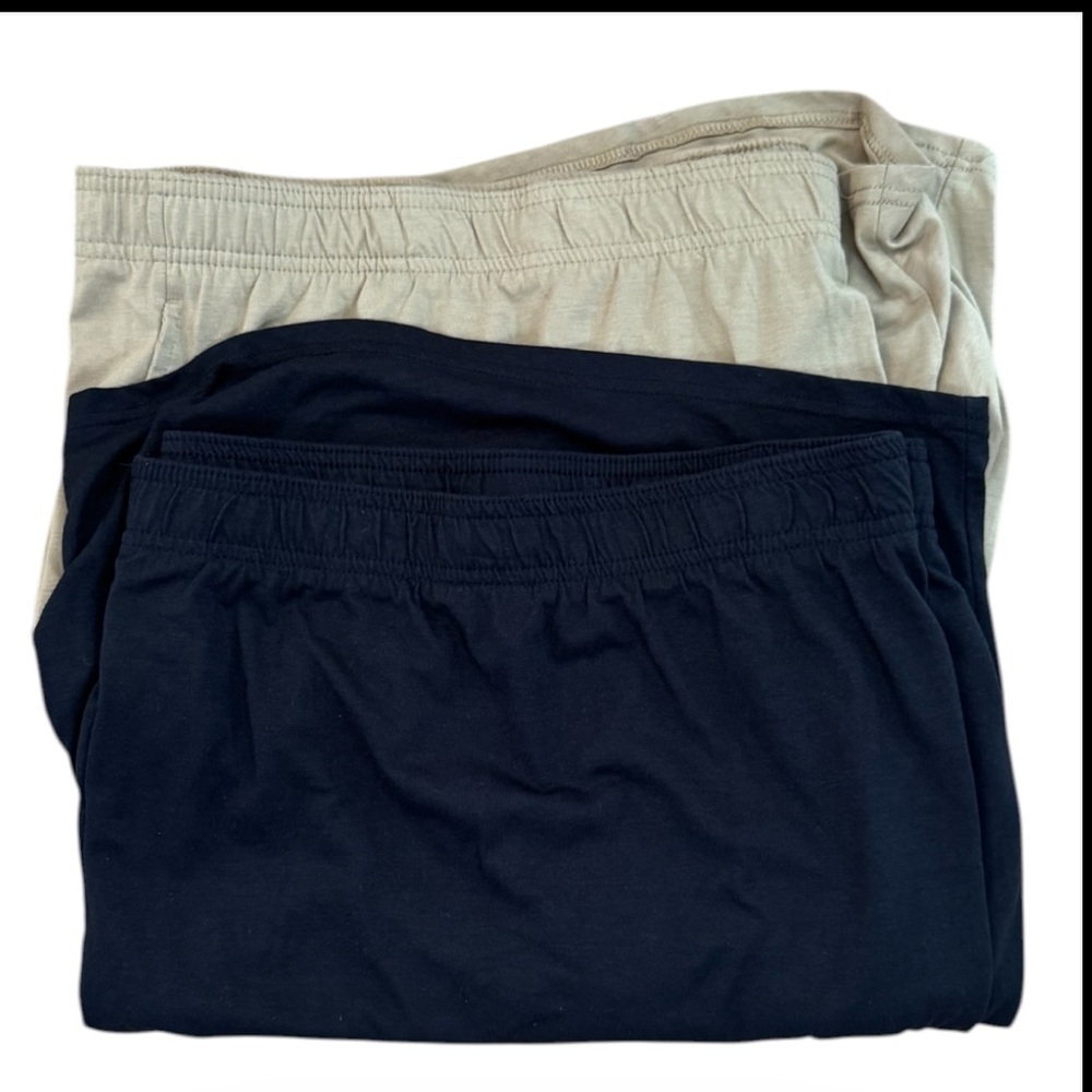 Athletic Works 2 pair Men's Navy /tan Athletic Shorts size 5XL like new lounge